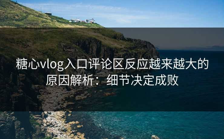 糖心vlog入口评论区反应越来越大的原因解析：细节决定成败