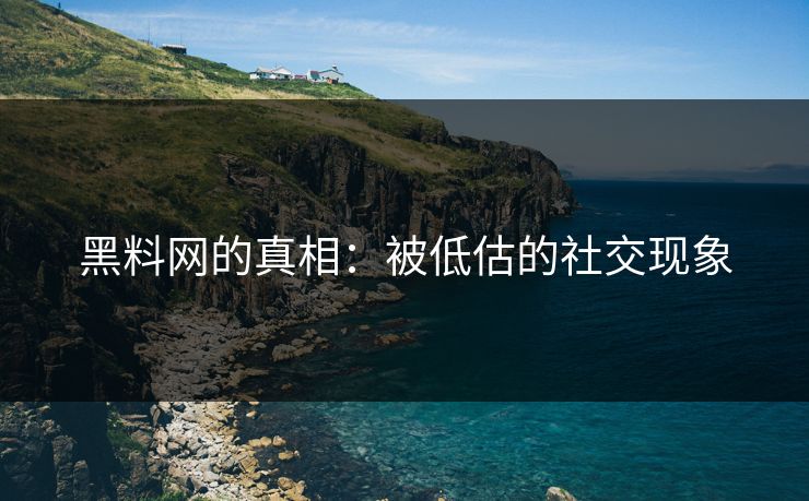 黑料网的真相：被低估的社交现象