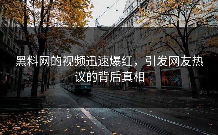 黑料网的视频迅速爆红,引发网友热议的背后真相