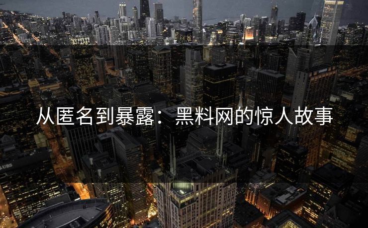 从匿名到暴露：黑料网的惊人故事
